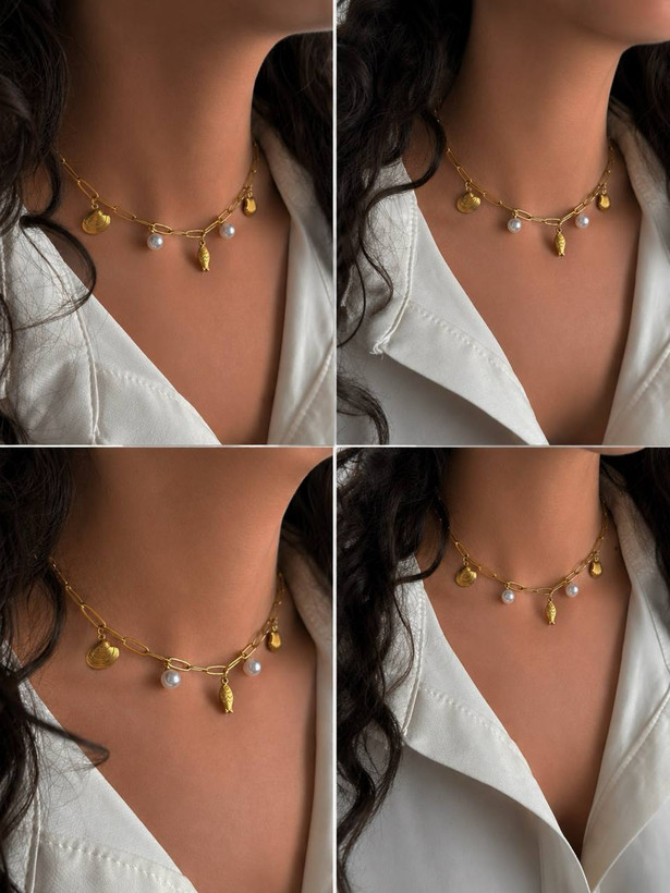 گردنبند مروارید و صدفی
